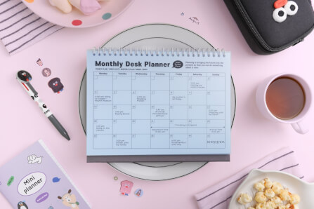 สมุดแพลนเนอร์แบบตั้งโต๊ะ Ropamoda month Desk planner สีฟ้า_2